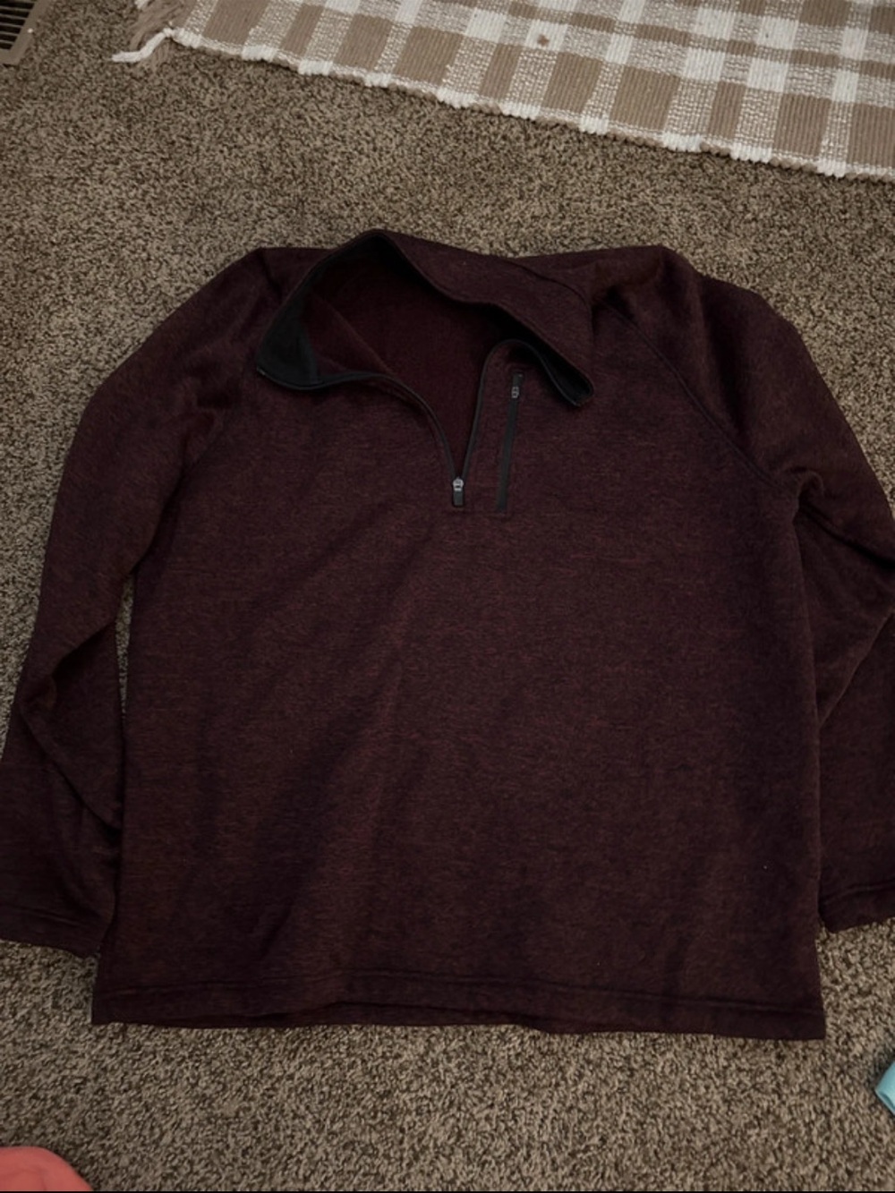 Eddie Bauer Men's Zip Pullover Sweater - Dark Wine